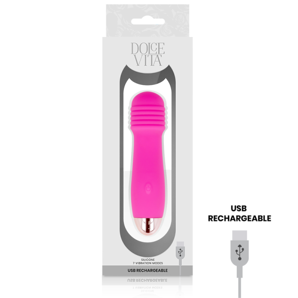 DOLCE VITA - VIBRATEUR RECHARGEABLE TROIS ROSE 7 VITESSES – Image 3