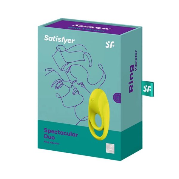 SATISFYER - VIBRATEUR  ANNEAU SPECTACULAIRE DUO JAUNE – Image 3