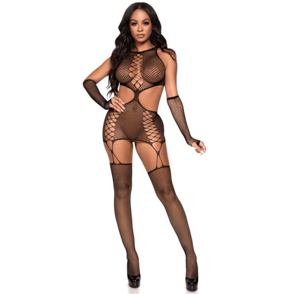 LEG AVENUE - ROBE JARRATIÈRE AVEC GANTS TAILLE UNIQUE – Image 5