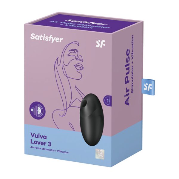 SATISFYER - VULVA LOVER 3 ESTIMULADOR Y VIBRADOR NEGRO – Image 4