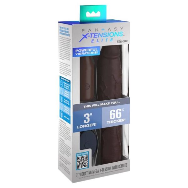 FANTASY X- TENSIONS - POCHETTE PIPEDREAMS 22,86 CM + PLUG 7,62 CM TELECOMMANDE MARRON – Image 2