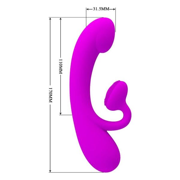 PRETTY LOVE - VIBRATEUR SINCÈRE ET ONDES STIMULANTES CLITORIDIENNES SILICONE VIOLET – Image 5