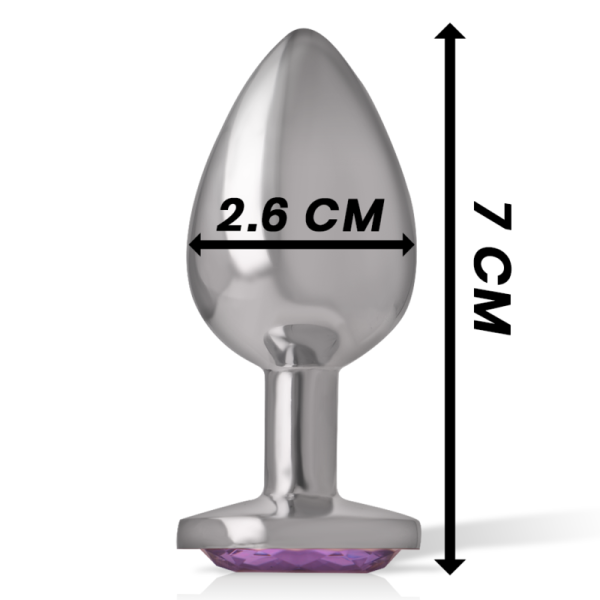 INTENSE - PLUG ANAL EN MÉTAL ALUMINIUM AVEC CRISTAL VIOLET TAILLE S – Image 5