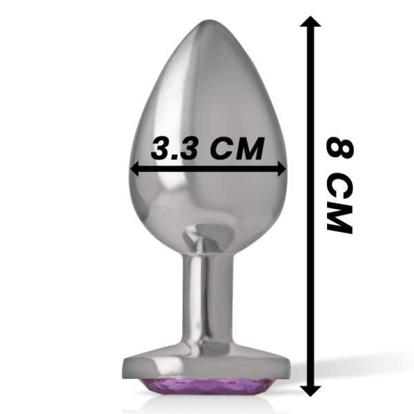 INTENSE - PLUG ANAL EN MÉTAL ALUMINIUM AVEC CRISTAL VIOLET TAILLE M – Image 5