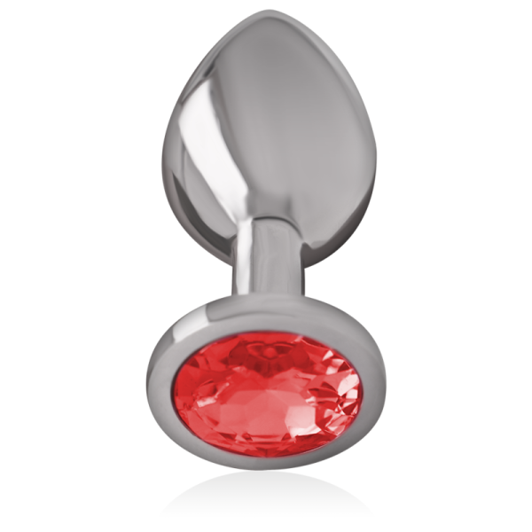 INTENSE - PLUG ANAL EN MÉTAL ALUMINIUM AVEC CRISTAL ROUGE TAILLE S – Image 3