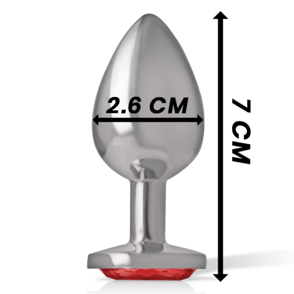 INTENSE - PLUG ANAL EN MÉTAL ALUMINIUM AVEC CRISTAL ROUGE TAILLE S – Image 5
