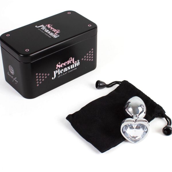 SECRETPLAY - PLUG ANAL EN MÉTAL COEUR CRISTAL CLAIR PETITE TAILLE 7 CM – Image 4