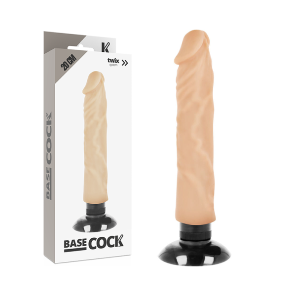 BASECOCK - VIBRADOR REALÍSTICO 2-1 NATURAL 20 CM -O- 4 CM – Image 3