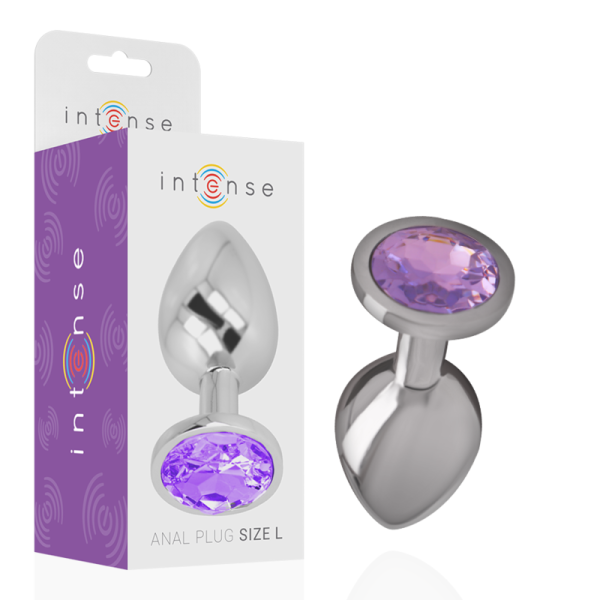 INTENSE - PLUG ANAL EN MÉTAL ALUMINIUM AVEC CRISTAL VIOLET TAILLE S – Image 2