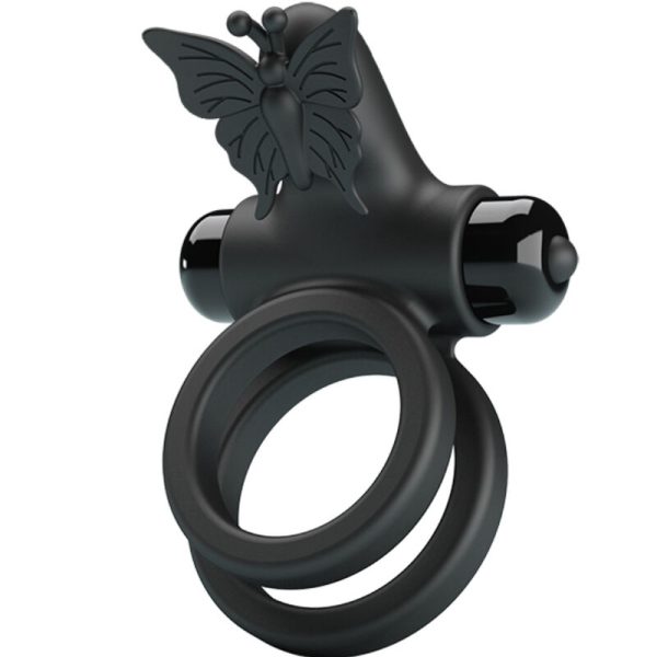 PRETTY LOVE - DOUBLE ANNEAU VIBRANT AVEC STIMULATEUR NOIR – Image 2