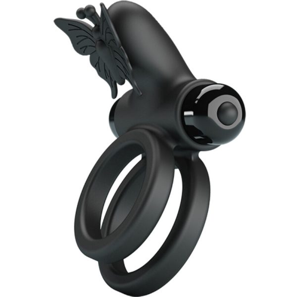 PRETTY LOVE - DOUBLE ANNEAU VIBRANT AVEC STIMULATEUR NOIR – Image 5