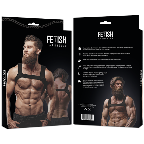 FETISH SUBMISSIVE ATTITUDE - HARNAIS DE POITRINE EN NÉOPRÈNE POUR HOMMES TAILLE M – Image 3