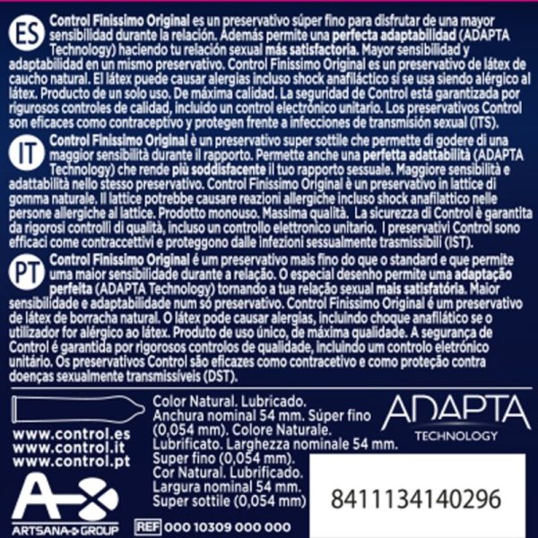 CONTROL - PRÉSERVATIFS FINISSIMO 3 UNITÉS – Image 2
