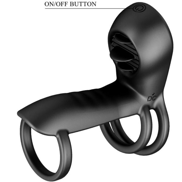 PRETTY LOVE - GAINE PÉNIS JAMMY 12 VIBRATIONS AVEC LANGUE EN SILICONE RECHARGEABLE – Image 5