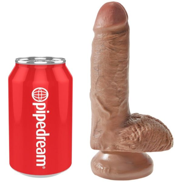 KING COCK - PÉNIS RÉALISTE AVEC BOULES 13.2 CM CARAMEL – Image 5