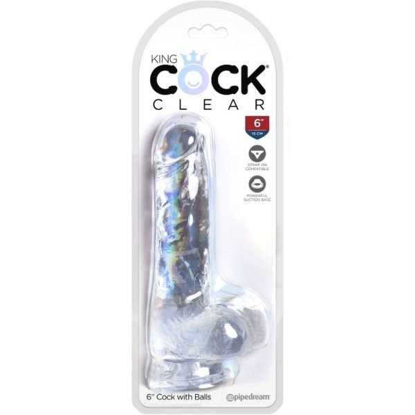 KING COCK - CLEAR PÉNIS RÉALISTE AVEC BOULES 13.5 CM TRANSPARENT – Image 5