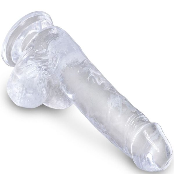 KING COCK - CLEAR PÉNIS RÉALISTE AVEC BOULES 13.5 CM TRANSPARENT – Image 3