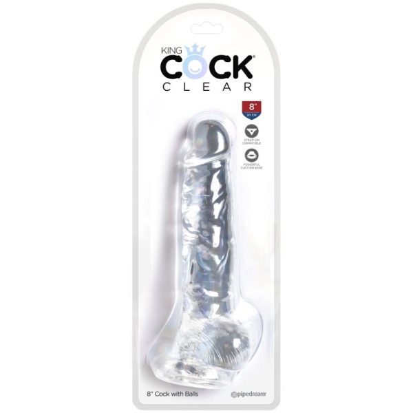 KING COCK - CLEAR PÉNIS RÉALISTE AVEC BOULES 16.5 CM TRANSPARENT – Image 5
