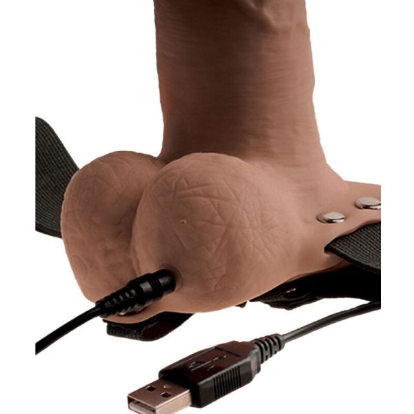 FETISH FANTASY SERIES - HARNAIS RÉGLABLE PÉNIS RÉALISTE AVEC TESTICULES RECHARGEABLES ET VIBRATEUR 15 CM – Image 3