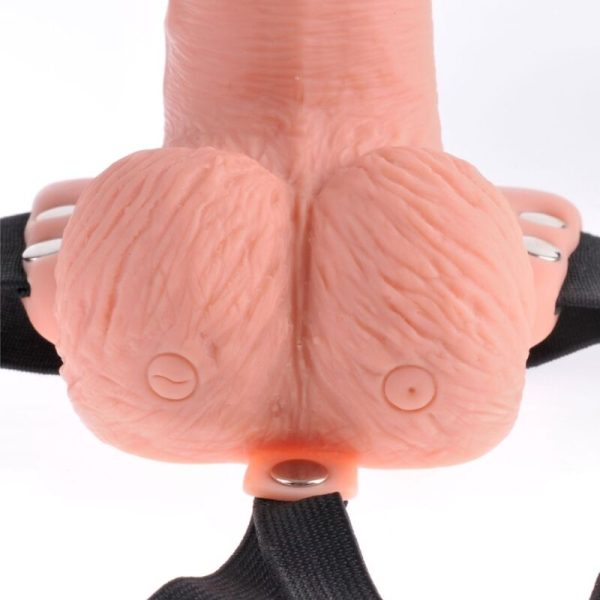 FETISH FANTASY SERIES - HARNAIS RÉGLABLE TÉLÉCOMMANDE PÉNIS RÉALISTE AVEC TESTICULES RECHARGEABLES ET VIBRATEUR 15 CM – Image 4