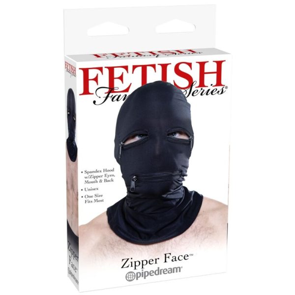 FETISH FANTASY SERIES - CAPUCHE AVEC FERMETURE ÉCLAIR NOIRE – Image 2