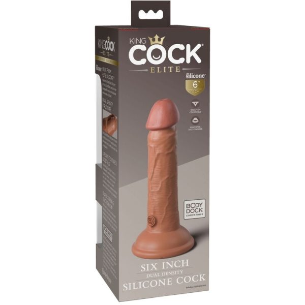 KING COCK - ELITE GODE RÉALISTE EN SILICONE 15.2 CM CARAMEL – Image 5