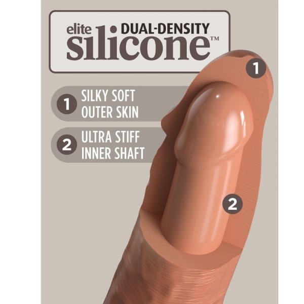 KING COCK - ELITE GODE RÉALISTE EN SILICONE 20.3 CM CARAMEL – Image 4
