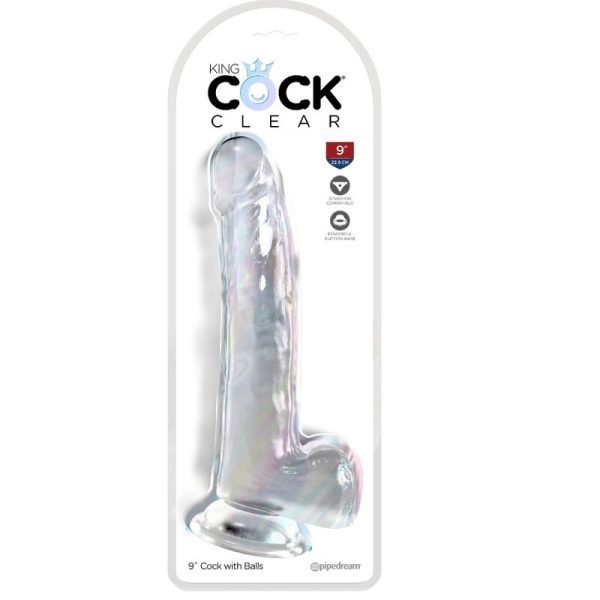 KING COCK - CLEAR GODE AVEC TESTICULES 20.3 CM TRANSPARENT – Image 2