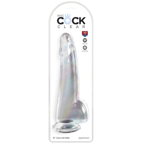 KING COCK - CLEAR GODE  TESTICULES 19 CM TRANSPARENT – Image 2