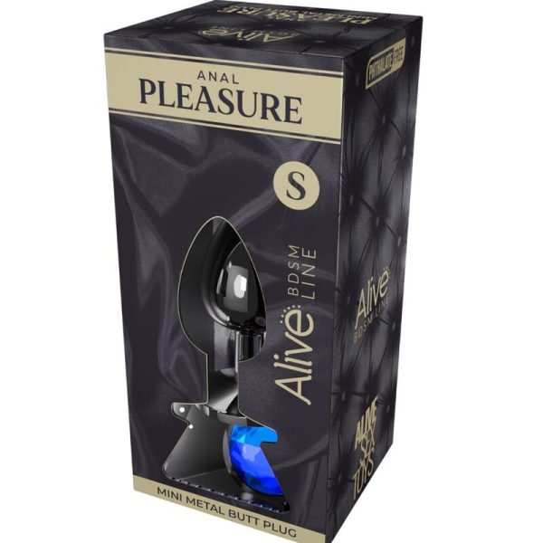 ALIVE - MINI PLUG DE PLAISIR ANAL MÉTAL BLEU TAILLE S – Image 2