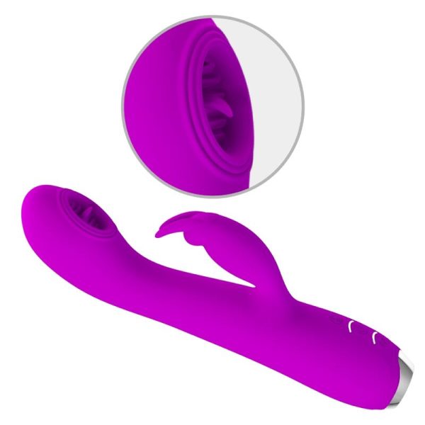 PRETTY LOVE - VIBRATEUR RECHARGEABLE RACHEL AVEC ONDES STIMULANTES VIOLET – Image 4