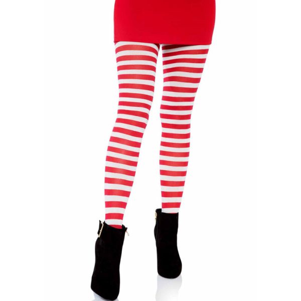 LEG AVENUE - COLLANTS  RAYURES BLANC/ROUGE – Image 4