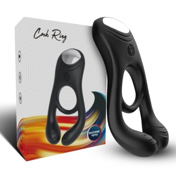 ARMONY - VEYRON DOUBLE VIBRATEUR ANNEAU JOUET POUR COUPLES TÉLÉCOMMANDE NOIR – Image 4