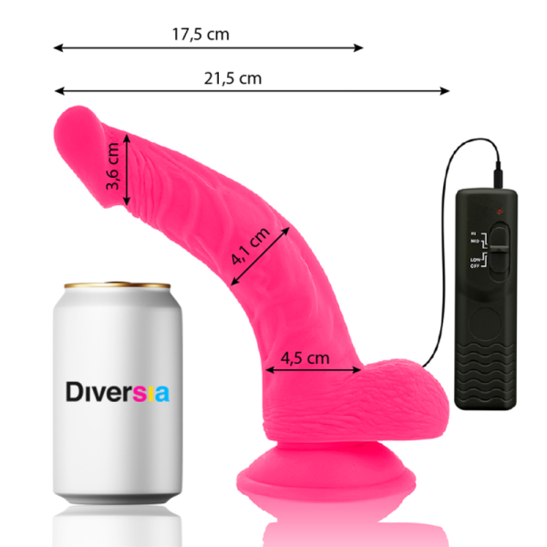 DIVERSIA - DILDO VIBRANT FLEXIBLE ROSE 21.5 CM -O- 4.5 CM – Image 2