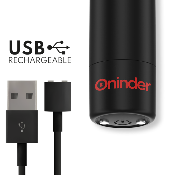 ONINDER - BERLIN VIBRATEUR BULLET NOIR 9 MODES 8,5 X 2 CM - APPLICATION GRATUITE – Image 4