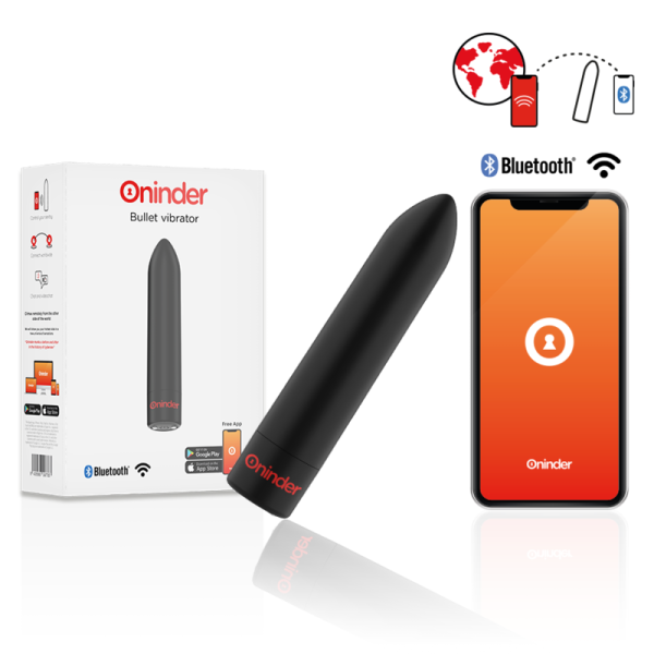 ONINDER - BERLIN VIBRATEUR BULLET NOIR 9 MODES 8,5 X 2 CM - APPLICATION GRATUITE – Image 2