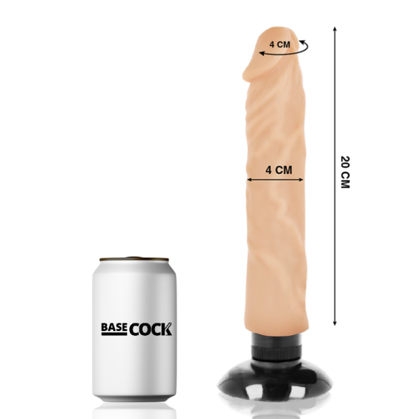 BASECOCK - VIBRADOR REALÍSTICO 2-1 NATURAL 20 CM -O- 4 CM – Image 2