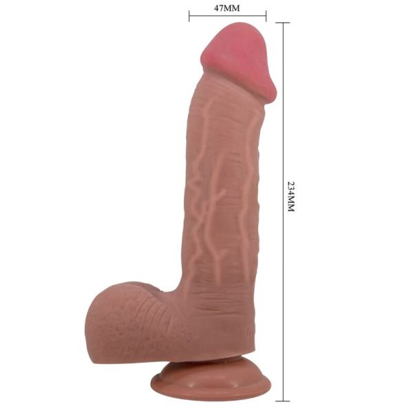 PRETTY LOVE - SÉRIE SLIDING SKIN GODE RÉALISTE AVEC VENTOUSE SLIDING SKIN MARRON 23,4 CM – Image 4