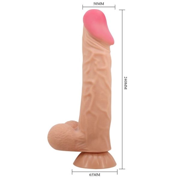 PRETTY LOVE - SÉRIE SLIDING SKIN GODE RÉALISTE AVEC VENTOUSE SLIDING SKIN TÉLÉCOMMANDE FLESH 24 CM – Image 4