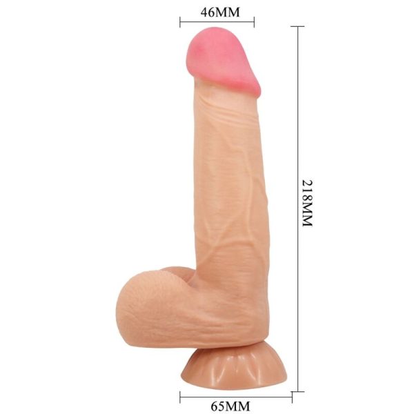 PRETTY LOVE - SÉRIE SLIDING SKIN GODE RÉALISTE AVEC VENTOUSE SLIDING SKIN TÉLÉCOMMANDE FLESH 21,8 CM – Image 4