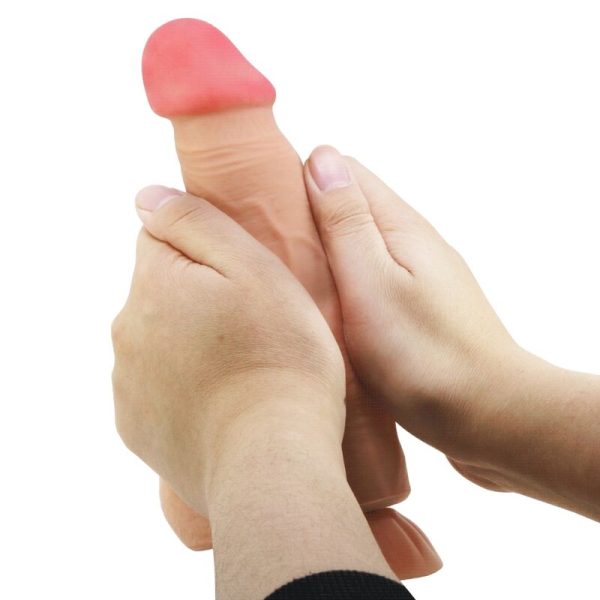 PRETTY LOVE - SÉRIE SLIDING SKIN GODE RÉALISTE AVEC VENTOUSE SLIDING SKIN TÉLÉCOMMANDE FLESH 21,8 CM – Image 3