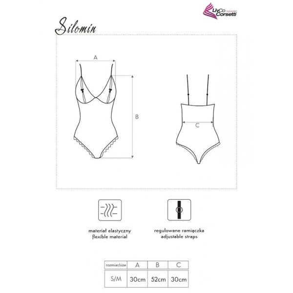 LIVCO CORSETTI FASHION - CORPS + PEIGNOIR SILOMIN LC 1401 NOIR TAILLE UNIQUE – Image 5