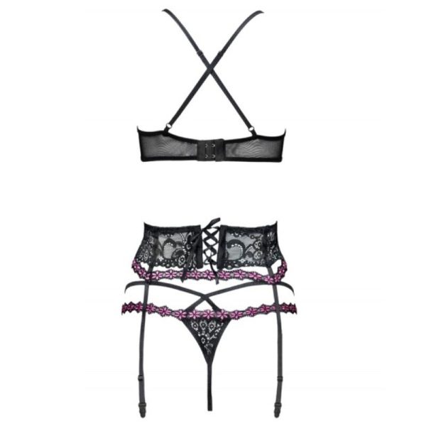 LIVCO CORSETTI FASHION - SNEHANA LC 90443 SUJETADOR + LIGUERO + PANTY NEGRO – Image 4