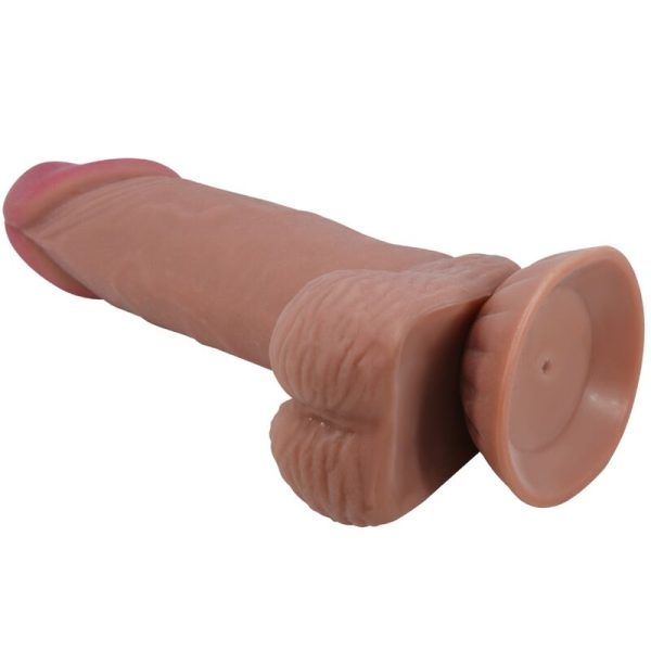 PRETTY LOVE - SÉRIE SLIDING SKIN GODE RÉALISTE AVEC VENTOUSE COULISSANTE PEAU BRUN 19,4 CM – Image 4