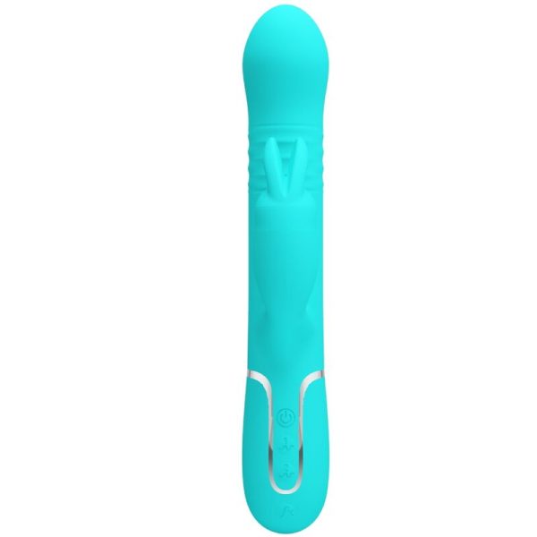 PRETTY LOVE - VIBRATEUR COALE RABBIT PERLES VERT AQUA – Image 2