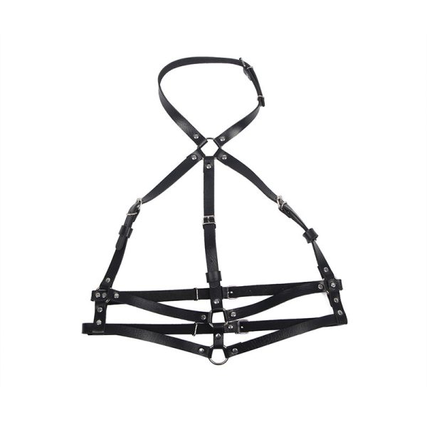 SUBBLIME - HARNAIS POITRINE ANNEAU CUIR NOIR TAILLE UNIQUE – Image 4