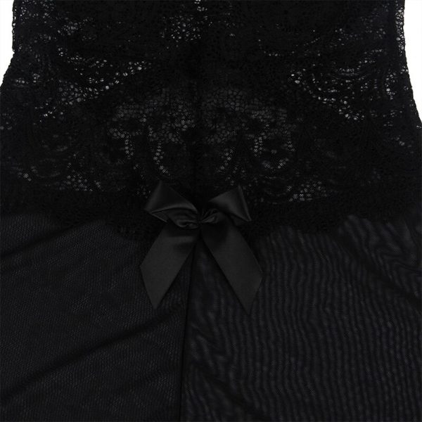 SUBBLIME - BABYDOLL TELA DE TUL DETALLE ENCAJE Y FLOR NEGRO S/M – Image 5