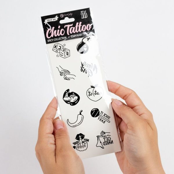 SECRET PLAY - LOT DE 10 TATOUAGES TEMPORAIRES SPICY COLLECTION – Image 3