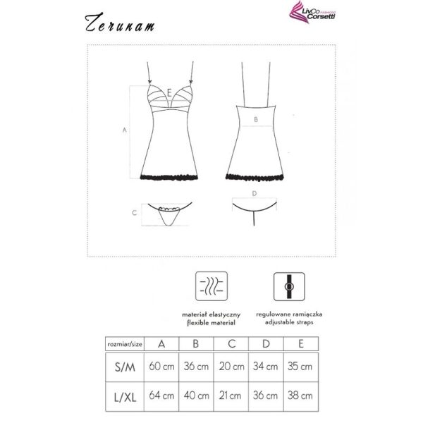 LIVCO CORSETTI FASHION - ZERUNAM SET BABYDOLL + TANGA NEGRO – Image 5