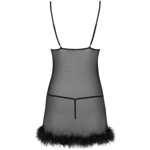 LIVCO CORSETTI FASHION - ZERUNAM SET BABYDOLL + TANGA NEGRO – Image 4